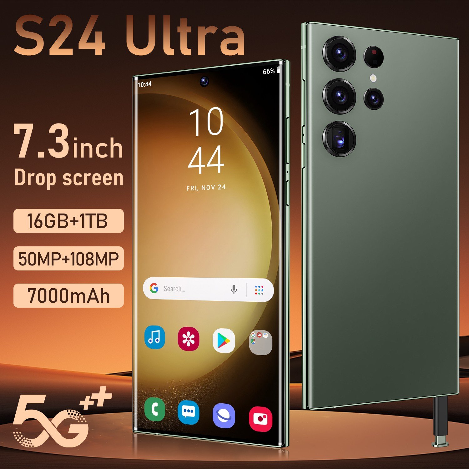 New Original Cellphone S24 Ultra 3g&4g 16gb+1tb 7.3inch Unlocked Dual Card Android 13.0 5g Smartphone Mobile Phones